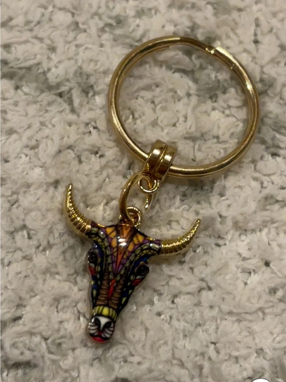 Western Bull Cattle Skull Key Chain Bag Charm NWT 2.25”
